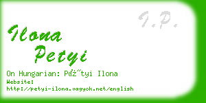 ilona petyi business card